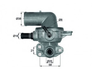 MAHLE ORIGINAL TI 133 88D termostatas, aušinimo skystis 
 Aušinimo sistema -> Termostatas/tarpiklis -> Thermostat
49012024F, 5066808AB, 5083 288AA