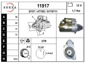 EAI 11917 starteris 
 Elektros įranga -> Starterio sistema -> Starteris
21103708010