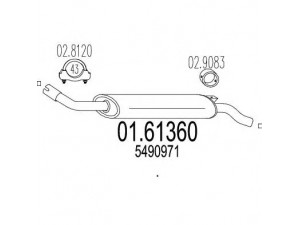 MTS 01.61360 galinis duslintuvas 
 Išmetimo sistema -> Duslintuvas
5490971
