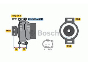 BOSCH 0 986 046 160 kintamosios srovės generatorius 
 Elektros įranga -> Kint. sr. generatorius/dalys -> Kintamosios srovės generatorius
06B 903 016 P, 06B 903 016 AE, 06B 903 016 P