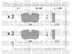 METELLI 22-0919-0K stabdžių trinkelių rinkinys, diskinis stabdys 
 Techninės priežiūros dalys -> Papildomas remontas