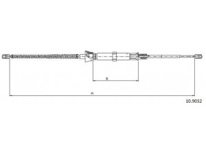 CABOR 10.9032 trosas, stovėjimo stabdys 
 Stabdžių sistema -> Valdymo svirtys/trosai
6Q0609721D, 6Q0609721J, 6Q0609721N