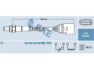 FAE 77407 lambda jutiklis 
 Išmetimo sistema -> Jutiklis/zondas
078 906 265 AA