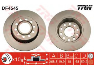 TRW DF4545 stabdžių diskas 
 Stabdžių sistema -> Diskinis stabdys -> Stabdžių diskas
857615601