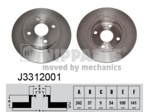 NIPPARTS J3312001 stabdžių diskas 
 Stabdžių sistema -> Diskinis stabdys -> Stabdžių diskas
42431-12090