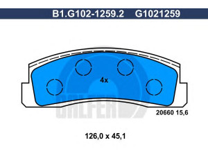 GALFER B1.G102-1259.2 stabdžių trinkelių rinkinys, diskinis stabdys 
 Techninės priežiūros dalys -> Papildomas remontas
2121-3501090