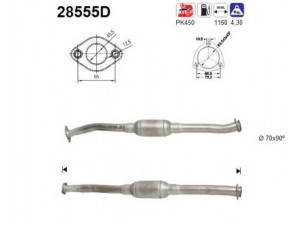 AS 28555D katalizatoriaus keitiklis 
 Išmetimo sistema -> Katalizatoriaus keitiklis
1321031080, 1321608080, 1705CK