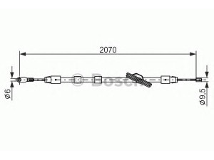 BOSCH 1 987 477 700 trosas, stovėjimo stabdys 
 Stabdžių sistema -> Valdymo svirtys/trosai
202 420 30 85, 202 420 33 85, A 202 420 30 85