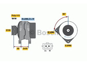 BOSCH 0 986 040 330 kintamosios srovės generatorius 
 Elektros įranga -> Kint. sr. generatorius/dalys -> Kintamosios srovės generatorius
028 903 027 N