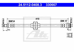 ATE 24.5112-0408.3 stabdžių žarnelė 
 Stabdžių sistema -> Stabdžių žarnelės
46454474