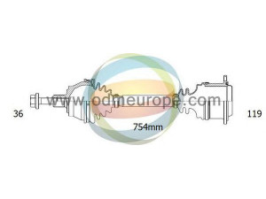 ODM-MULTIPARTS 18-212550 kardaninis velenas 
 Ratų pavara -> Kardaninis velenas
1K0407272DQ, 1K0407272EG, 1K0407272ER