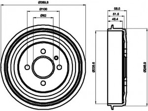 HELLA PAGID 8DT 355 300-011 stabdžių būgnas 
 Stabdžių sistema -> Būgninis stabdys -> Stabdžių būgnas
34211153091, 34211156297, 34211158556