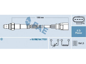 FAE 77904 lambda jutiklis 
 Variklis -> Variklio elektra
079 906 262 G, 1K0 998 262 C, 022 906 262 AB