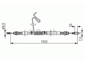 BOSCH 1 987 482 277 trosas, stovėjimo stabdys 
 Stabdžių sistema -> Valdymo svirtys/trosai
1388279, 6C11 2A809-AB