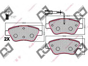 DJ PARTS BP2130 stabdžių trinkelių rinkinys, diskinis stabdys 
 Techninės priežiūros dalys -> Papildomas remontas
77364393, 77363942, 77363974