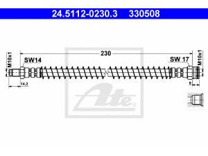 ATE 24.5112-0230.3 stabdžių žarnelė 
 Stabdžių sistema -> Stabdžių žarnelės
4806 32