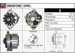 DELCO REMY DRA8190 kintamosios srovės generatorius 
 Elektros įranga -> Kint. sr. generatorius/dalys -> Kintamosios srovės generatorius
1204053, 1204117, 1204118, 90338189
