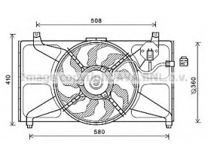 AVA QUALITY COOLING HY7537 ventiliatorius, radiatoriaus 
 Aušinimo sistema -> Radiatoriaus ventiliatorius
253801E000, 253801E050