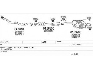 MTS C210420008943 išmetimo sistema 
 Išmetimo sistema -> Išmetimo sistema, visa
