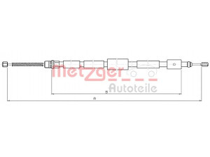 METZGER 10.6032 trosas, stovėjimo stabdys 
 Stabdžių sistema -> Valdymo svirtys/trosai
4745.A4, 4745.N8, 9617667980