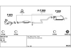 FENNO MA225 išmetimo sistema 
 Išmetimo sistema -> Išmetimo sistema, visa