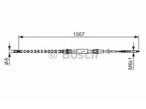 BOSCH 1 987 482 104 trosas, stovėjimo stabdys 
 Stabdžių sistema -> Valdymo svirtys/trosai
191 609 721 C, 191 609 721 C