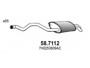 ASSO 58.7112 galinis duslintuvas 
 Išmetimo sistema -> Duslintuvas
7H0253609AC, 7H0253609AH