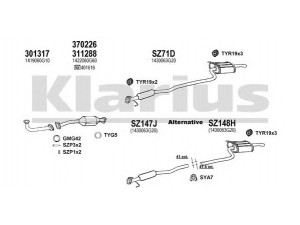 KLARIUS 820068U išmetimo sistema 
 Išmetimo sistema -> Išmetimo sistema, visa