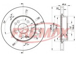 FREMAX BD-6471 stabdžių diskas 
 Stabdžių sistema -> Diskinis stabdys -> Stabdžių diskas
124 421 1512