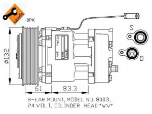 NRF 32753G kompresorius, oro kondicionierius 
 Oro kondicionavimas -> Kompresorius/dalys
3962650, 7403360, 8113624