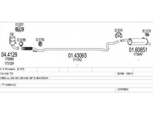 MTS C070563025189 išmetimo sistema 
 Išmetimo sistema -> Išmetimo sistema, visa