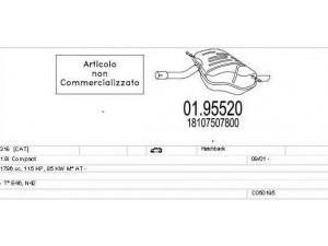 MTS C050195007716 išmetimo sistema 
 Išmetimo sistema -> Išmetimo sistema, visa