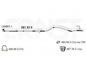 ERNST 391535 išleidimo kolektorius 
 Išmetimo sistema -> Išmetimo vamzdžiai
906 490 02 21, 2E0 253 681 F