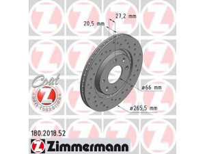 ZIMMERMANN 180.2018.52 stabdžių diskas 
 Dviratė transporto priemonės -> Stabdžių sistema -> Stabdžių diskai / priedai
4246.97, 4246.B1, 4246.R3, 4246.W5