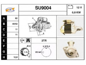 SNRA SU9004 starteris 
 Elektros įranga -> Starterio sistema -> Starteris
M3T40471, M3T48382, M3T49282, 23300KA010