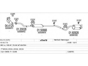 MTS C280753010649 išmetimo sistema 
 Išmetimo sistema -> Išmetimo sistema, visa