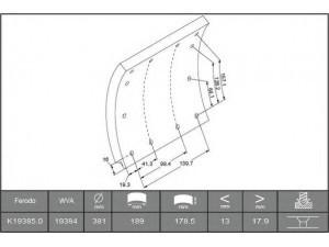 FERODO K19385.0-F3652 stabdžių antdėklo rinkinys, būgninis stabdys 
 Techninės priežiūros dalys -> Papildomas remontas
1901906, 1902185, 1903480, 2980833EY505518