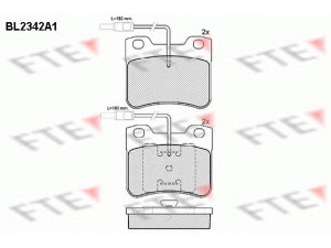 FTE BL2342A1 stabdžių trinkelių rinkinys, diskinis stabdys 
 Techninės priežiūros dalys -> Papildomas remontas
95569340, 95650935, 95650936