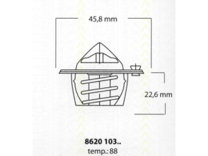 TRISCAN 8620 10388 termostatas, aušinimo skystis 
 Aušinimo sistema -> Termostatas/tarpiklis -> Thermostat
04693117AA, 4663565, 4693117AA