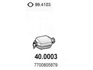 ASSO 40.0003 katalizatoriaus keitiklis 
 Išmetimo sistema -> Katalizatoriaus keitiklis
7700805879