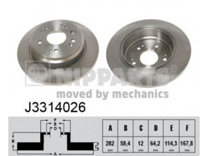 NIPPARTS J3314026 stabdžių diskas 
 Stabdžių sistema -> Diskinis stabdys -> Stabdžių diskas
42510-S7A-J00, 42510-S7A-J50