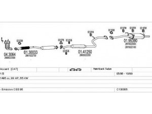 MTS C130006002750 išmetimo sistema 
 Išmetimo sistema -> Išmetimo sistema, visa