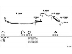 FENNO VO013 išmetimo sistema 
 Išmetimo sistema -> Išmetimo sistema, visa