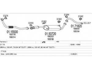 MTS C240201009421 išmetimo sistema 
 Išmetimo sistema -> Išmetimo sistema, visa