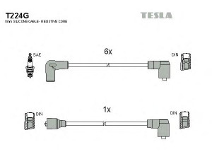 TESLA T224G uždegimo laido komplektas 
 Kibirkšties / kaitinamasis uždegimas -> Uždegimo laidai/jungtys