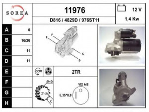 EAI 11976 starteris 
 Elektros įranga -> Starterio sistema -> Starteris
M2T25481, 233000C010