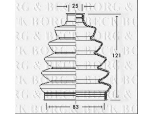 BORG & BECK BCB2343 gofruotoji membrana, kardaninis velenas 
 Ratų pavara -> Gofruotoji membrana