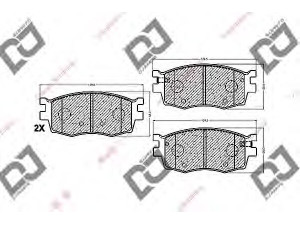 DJ PARTS BP1303 stabdžių trinkelių rinkinys, diskinis stabdys 
 Techninės priežiūros dalys -> Papildomas remontas
58101-1GE00, 581011GE00
