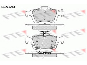 FTE BL2752A1 stabdžių trinkelių rinkinys, diskinis stabdys 
 Techninės priežiūros dalys -> Papildomas remontas
BV6Z2200C, CV6Z2200A, 31341331