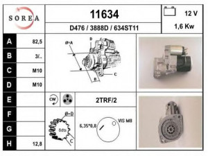 EAI 11634 starteris 
 Elektros įranga -> Starterio sistema -> Starteris
23300D0300, 23300D0301, S114322